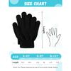 Glooarm 3 Pairs Kids Gloves Winter Gloves Thick Cashmere Magic Gloves Knit Stretchy Warm Gloves Boys Girls 4-14 Years