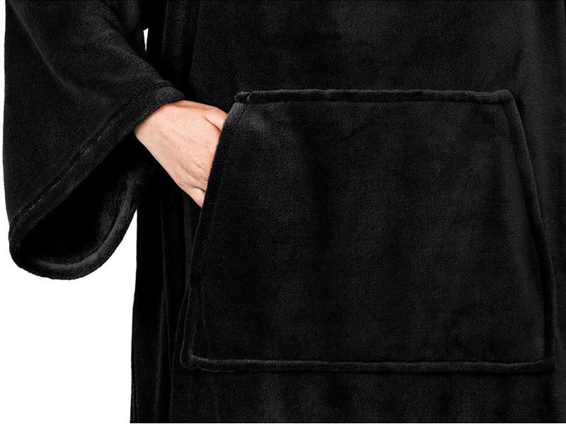 Cross-Border TV Blanket with Pocket - Wearable, Anti-static, and Multifunctional Flannel Fleece Blanket