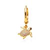 18K Gold-Plated Diamond Turtle Earrings for Women - Copper, Stylish, Non-Fading