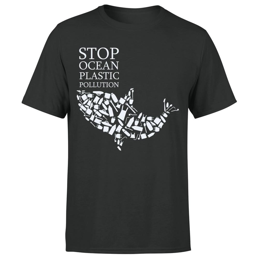 

Экологичная футболка Останови загрязнение океана Мужская Изменение климата Кит Или P1 A S