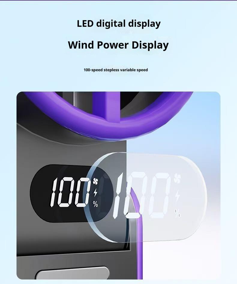 Xiaomi Portable Turbo Handheld Fan 3600mAh Rechargeable 100 Speeds Adjustable Foldable Mini High Speed Cooling Air Fan