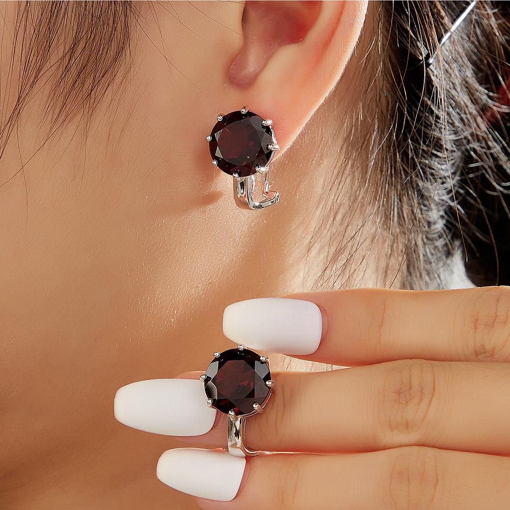 Bolaijewelry Natürliche Mosambik-Granat-Ohrringe aus 925er-Sterlingsilber für Damen, Jahrestag, Bankett, edlen Schmuck