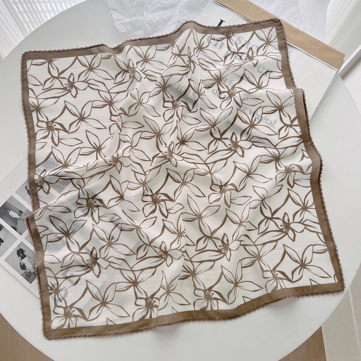 

Весенне-летний квадратный шарф женский хлопково-льняной шарф декоративная повязка на запястье изысканный зарубежный стиль защита шеи ветрозащитный платок на голову 60cm