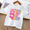 Care Bears Letter AZ T Shirt for Boys Girls Cartoon Name Clothes Tops Summer Breathable Cute Anime Short Sleeve Birthday Gifts