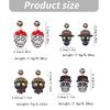 Halloween Acrylic Skull Drop Dangle Earrings Pair, Statement Jewelry for Party Outfits, Costume Wear and Seasonal Styling