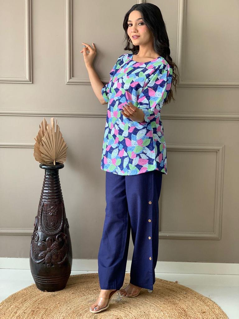 Zestaw damski z czystej bawełny, kurti, sznurek, odzież imprezowa, indyjski projektant, top, tunika, spodnie, zestaw, sukienka