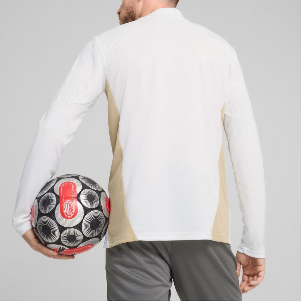 Puma X AC Milan Collaboration Fashion Slim Fit Comfortable Long Sleeve T-Shirt Men Tops White Gold 777501-14