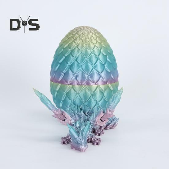 3D Printed Dragon Egg Figurine Colorful Movable Joints Articulated Flying Dragon Model Figure Toy Desktop Decoration Kids Adults Gifts