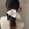 Two-Tone Satin Square Scarf Hair Tie: Fashionable Elastic Band for Women's Hair