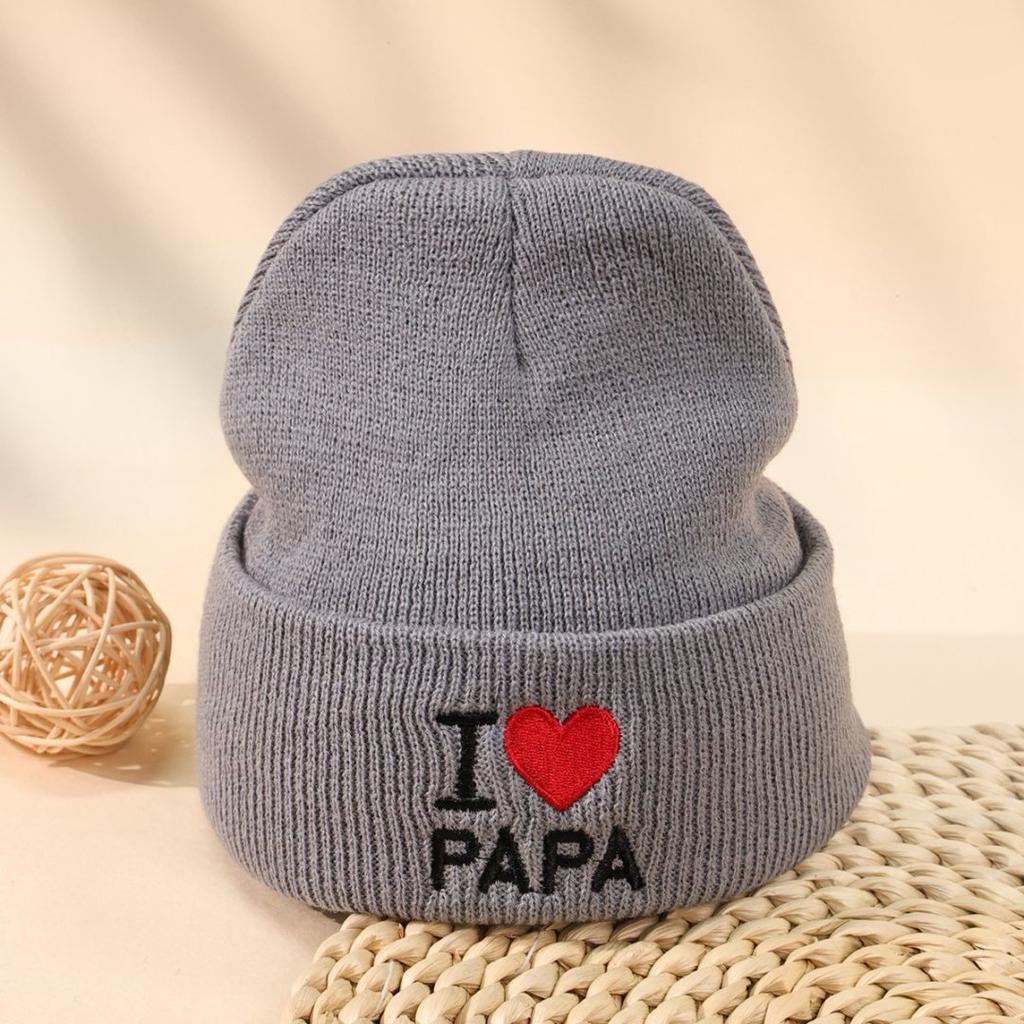 Children'S Hat Autumn And Winter Warm Letter Embroidery Couple Pullover Wool Hat