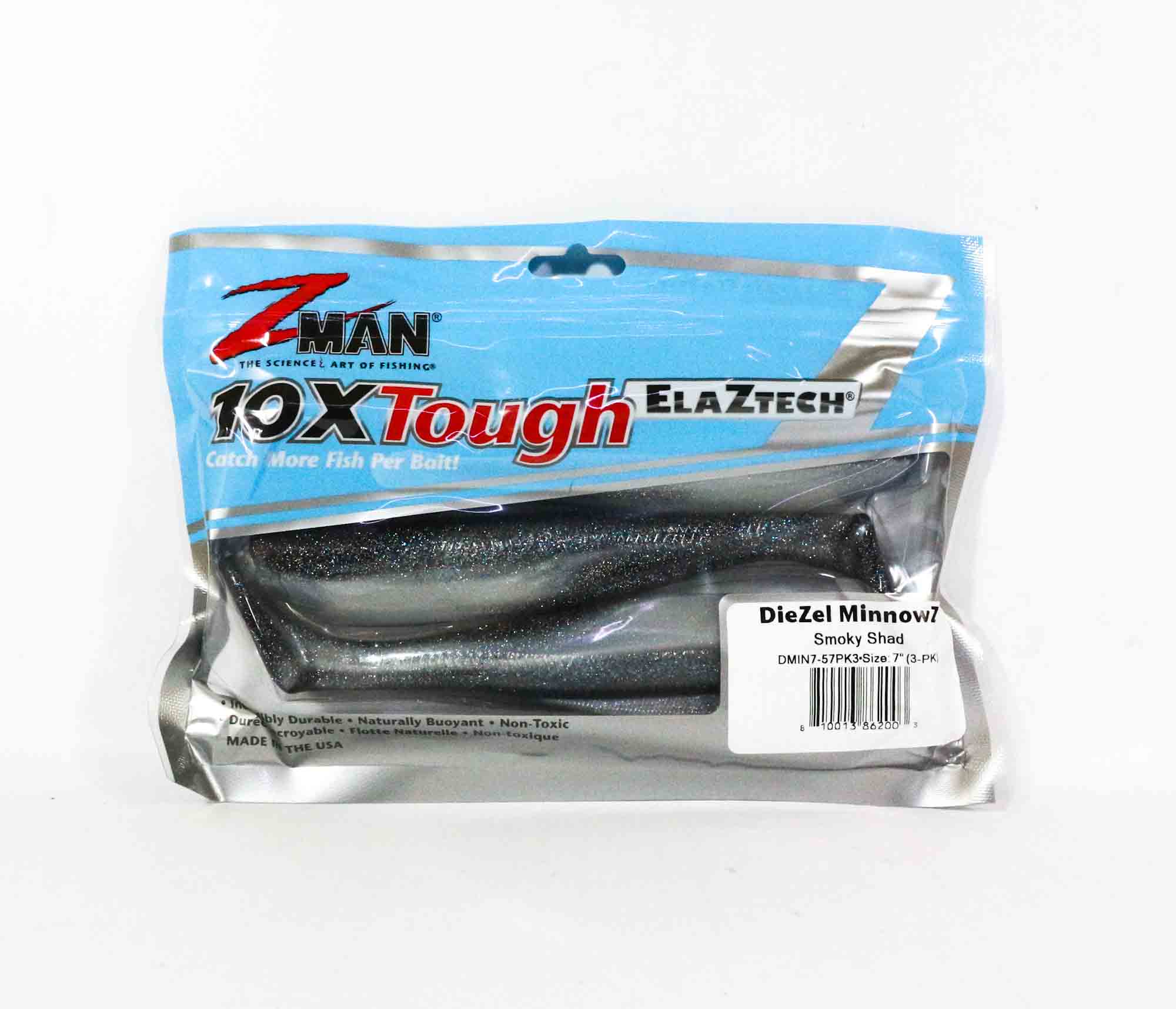 

Zman Soft Lure Diezel MinnowZ 7 дюймов 3 шт. в упаковке Smoky Shad (2003)