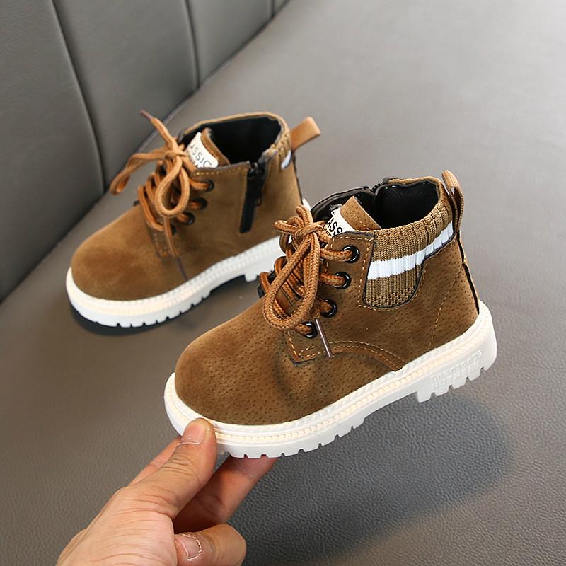 Children Casual Shoes Autumn Winter Snow Boots Boys Shoes  Leather Soft Antislip Girls Boots 21-30 Sport Running Shoes