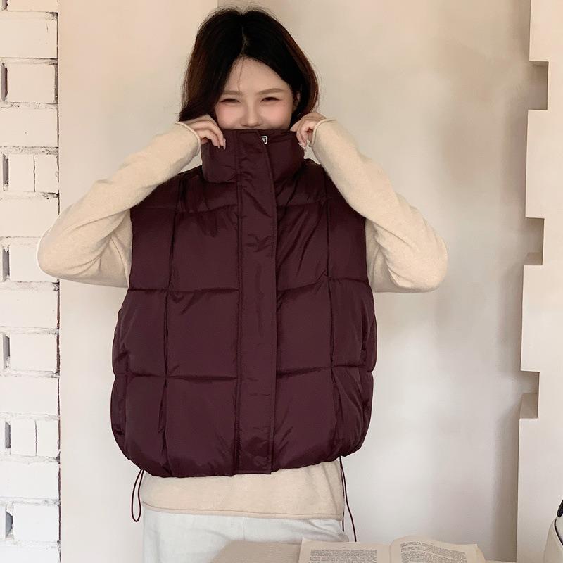 Winter new stand-up collar versatile short vest fashionable versatile cotton vest thin women's coat