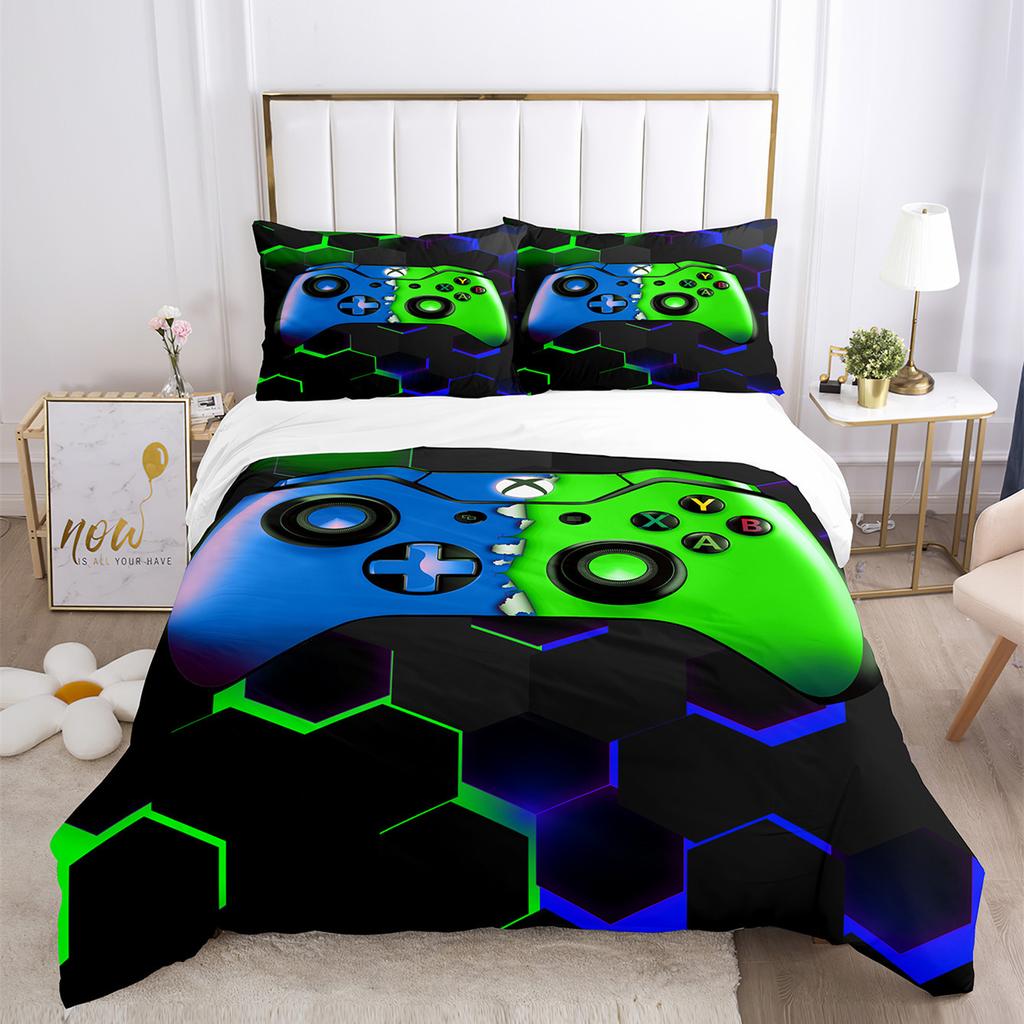 Three-Piece Quilt Cover Gamepad Kit 3D Digital Printing Bedding Sheets