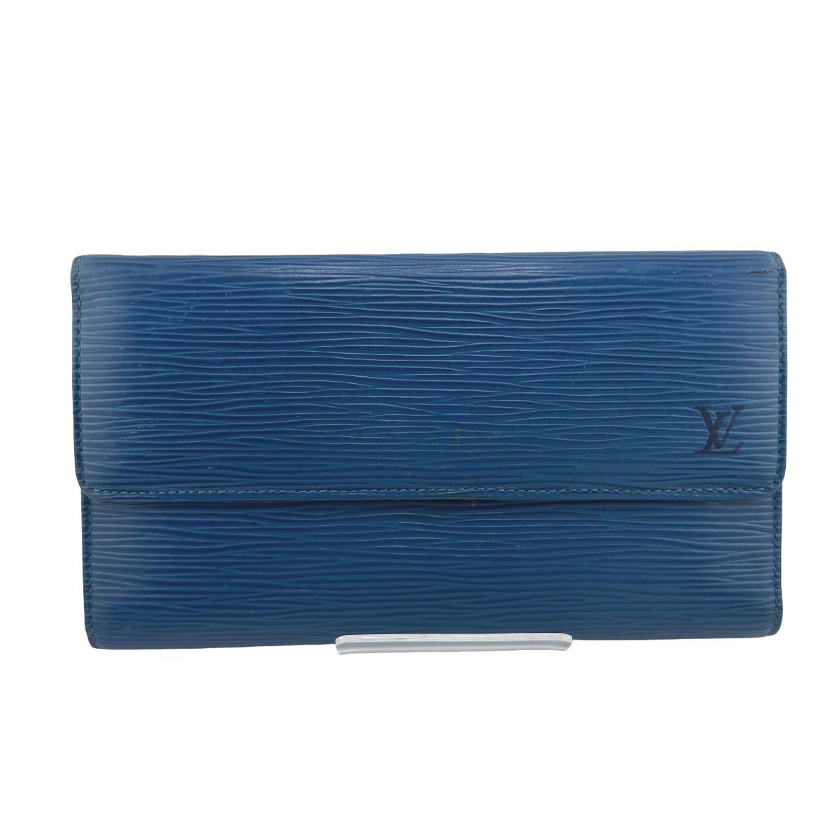 

LOUIS VUITTON Long Wallet purse Epi Leather Porte Tresor M63385 Toledo Blue Used