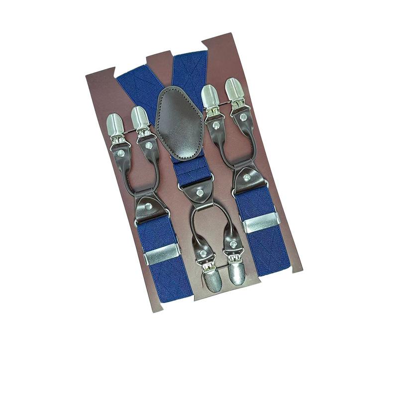 6 Clips Men'S Suspender Belt, Strap Thickened Elastic Belt, High-Quality Hardware Accessories