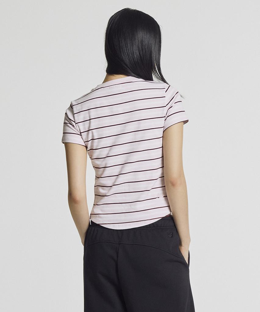Nyuballanseu Nbneg2W442 / Women Essential Fitted Striped Short Sleeve Tee (Pink)