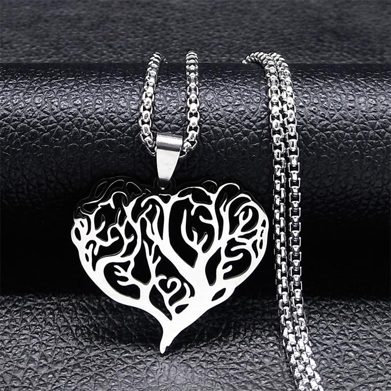 Fashion Tree of Life Round Necklace for Women Men Stainless Steel Gold Color Chain Necklaces Jewelry arbre de vie N3399S02