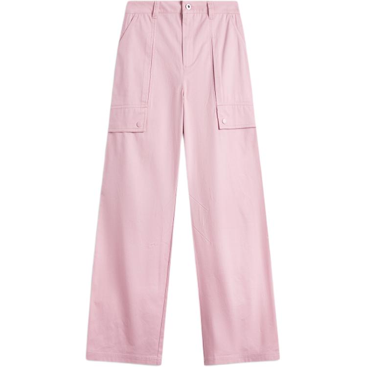 

Спортивные брюки Li Ning Sports Lifestyle Series Woven Letter со средней посадкой и прямыми штанинами, женские брюки, прозрачно-розовые AKXU634-2 M