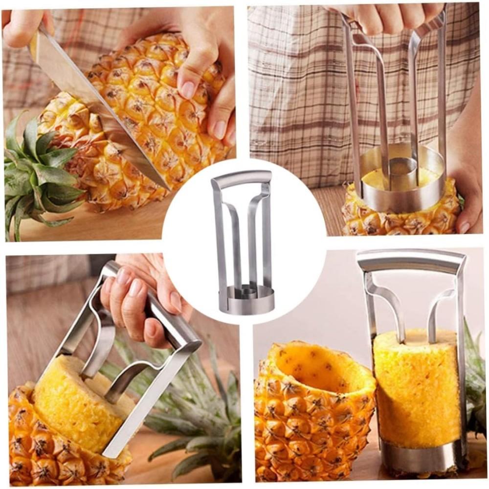 Pineapple Meat Extractor Pineapple Slicer Stainless Steel Pineapple Meat Extractor Core Peeler Multifunction Fruit Slicer Peeler Tool for Kitchen