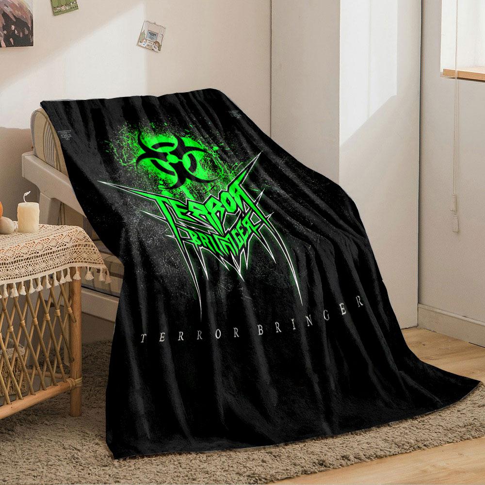 Green Biohazard Terror Design for All Seasons Blanket Lunch Break Throw Gift