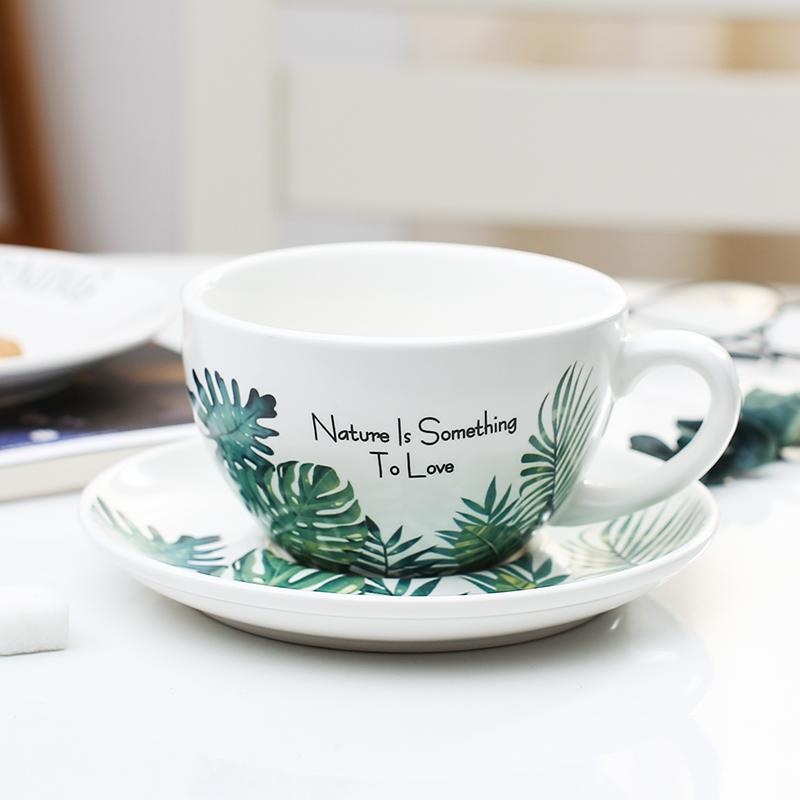 Nordic Ceramic Coffee Cup and Saucer Sets, Cappuccino Latte, Tazas Afternoon Tea Party, Home Drinkware, Gifts Decoration