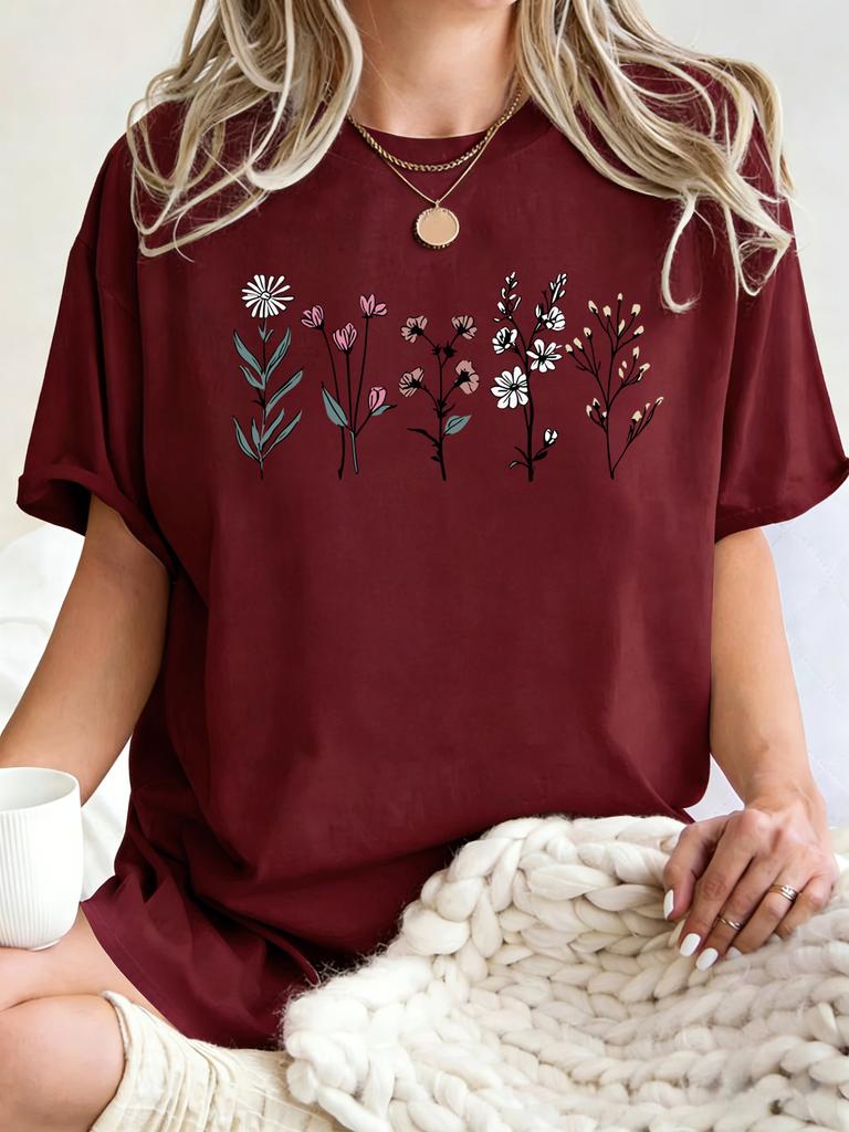 Summer Fashion Short Sleeved Casual Loose Round Neck Comfortable Daily Top for Women T-shirt