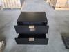 Black Nightstand with Wave Pattern and 2 Drawers, Bedroom Nightstand, Modern Nightstand with Metal Legs, 1 Piece