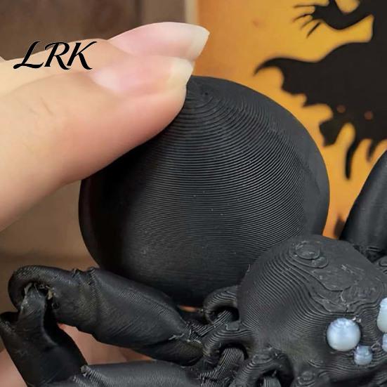 Halloween Party Decoration 3D Printed Articulated Spider Figurine, Flexible Joint Black Durable Statue, Collectible Gothic Ornament for Home