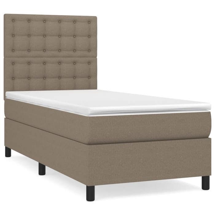 Maison Exclusive - Sommier à lattes de lit avec matelas Taupe 100x200 cm Tissu