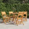 vidaXL Folding Chairs, 4 Pieces, 55 X 61 X 90 Cm, Solid Teak Wood