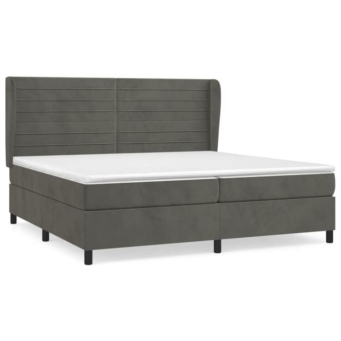 Maison Exclusive - Rete a doghe per letto e materasso Grigio scuro 200x200cm Velluto
