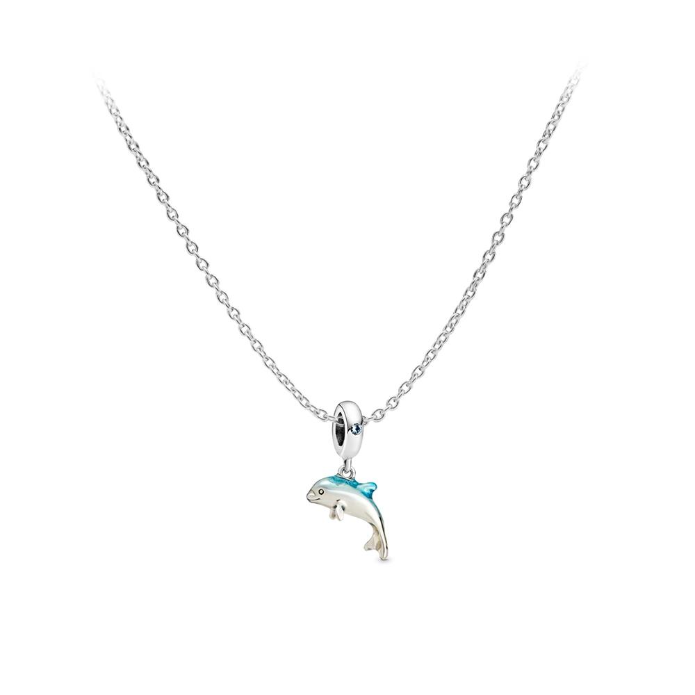 Pandora Cute Dolphin Set Unisex necklace Silver ZT2024102501A F,Cute Dolphin Set