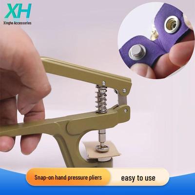 Sew-Free Plastic Snap Fasteners & Four-Hole Buckles with Hand Press Pliers Set