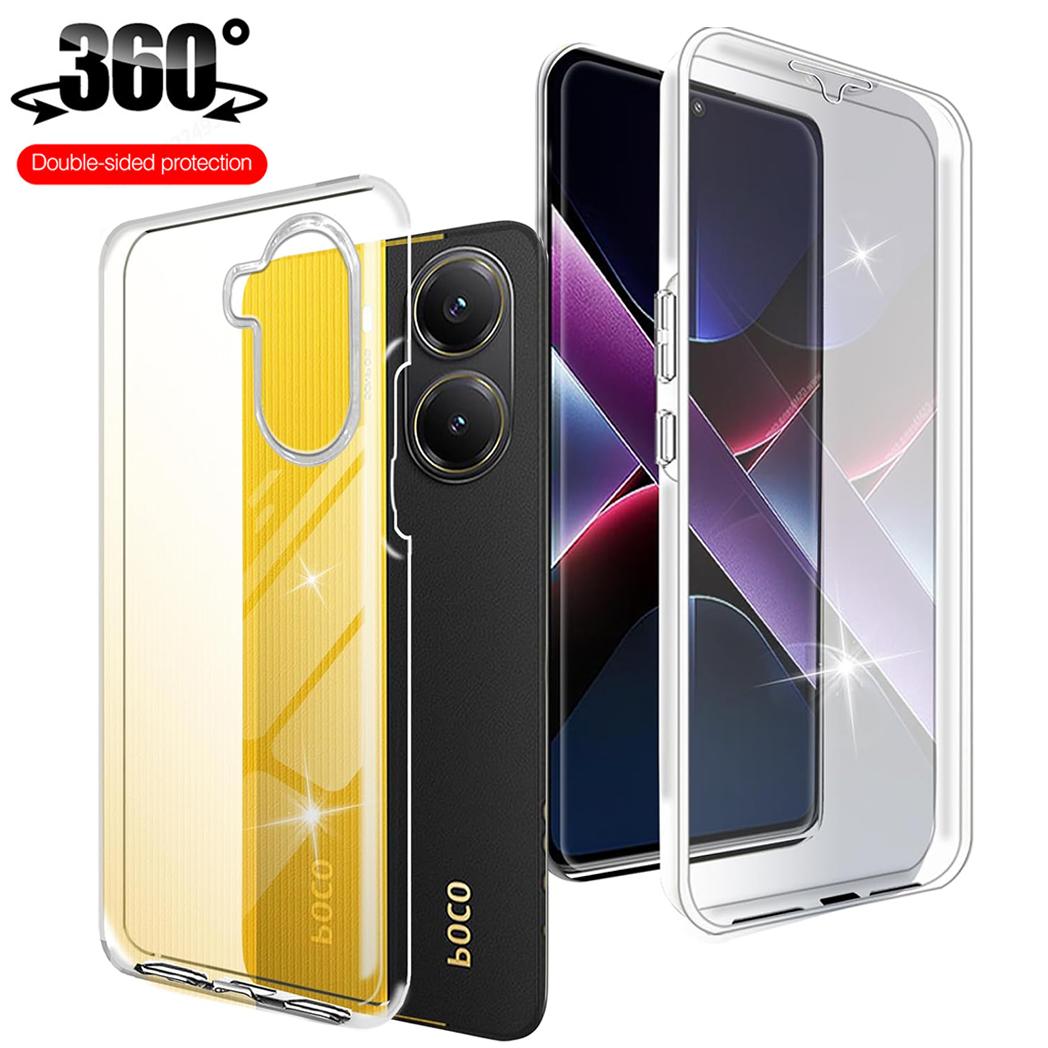 

360° Full Body Transparency Phone Cases For Poco X7 Pro X6 X5 X4 X3 NFC F7 Ultra F7 Pro PC+TPU Screen Protector Shockproof Cover Poco F7