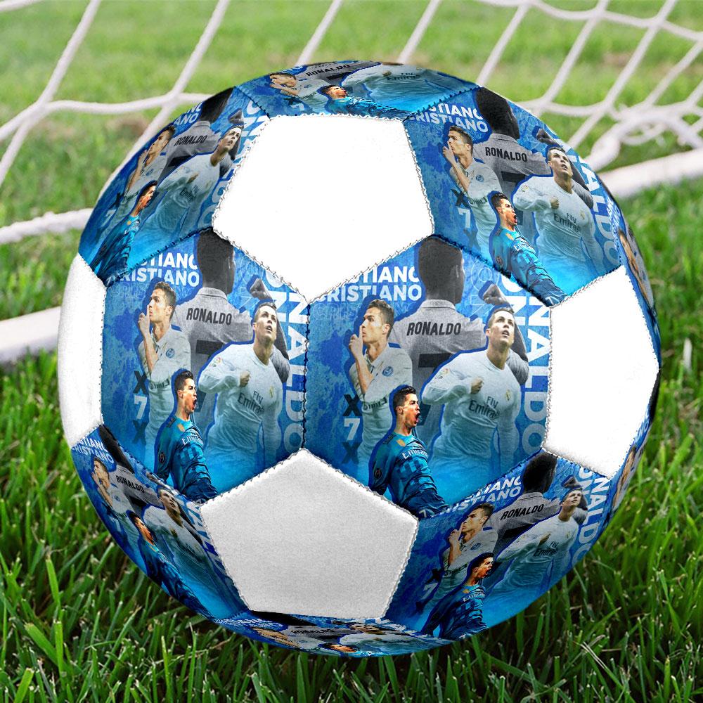 Cristiano Ronaldo Size5 Soccer Ball, Colorful, Suitable for All Ages, Machine-stitched, PVC Material, Competition Grade,durable and High Bounce
