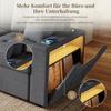 Modular L-Shaped Sofa with Freely Positionable Storage Ottoman, Double Armrest Storage, Charging Ports On Both Armrests and LED Mood Light