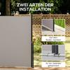 Side Awning Side Blind Retractable Privacy Screen Aluminum Polyester 3 X 1.4 M Light Gray
