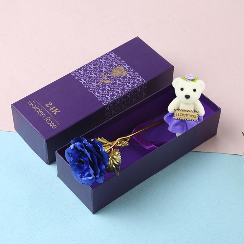 Hot Beauty Foil Iridescent Rose Artificial Flower Birthday Valentine'S Day Anniversary Christmas Gifts For Wife And Girl Friend