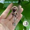 Tea Drinking Sloth 2D Acrylic Retractable ID Badge Reel, Solid PMMA Clip Holder Suitable For Registered Nurses Doctors And Medical Learners