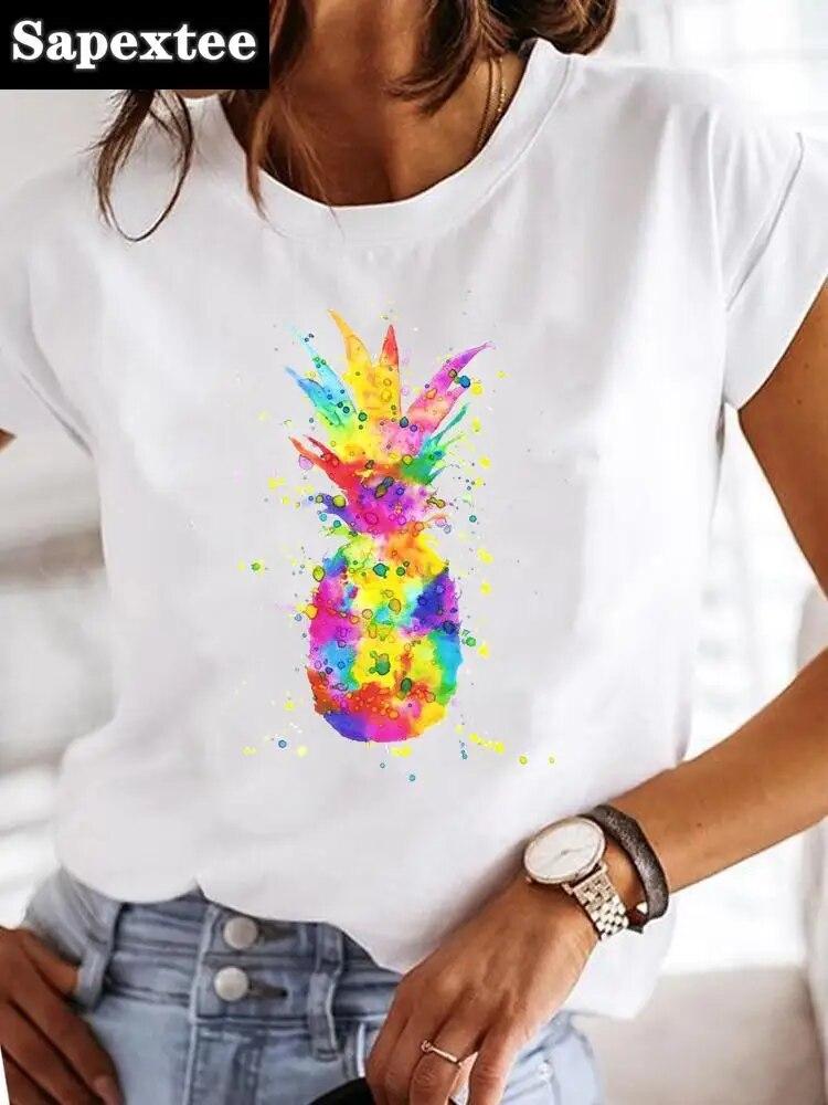 Dámský potisk Milostný dopis Sladký 90. léta Trend Léto T Oblečení Oblečení Móda Ležérní Trička Krátký rukáv Dámské FeUnisex Grafické tričko