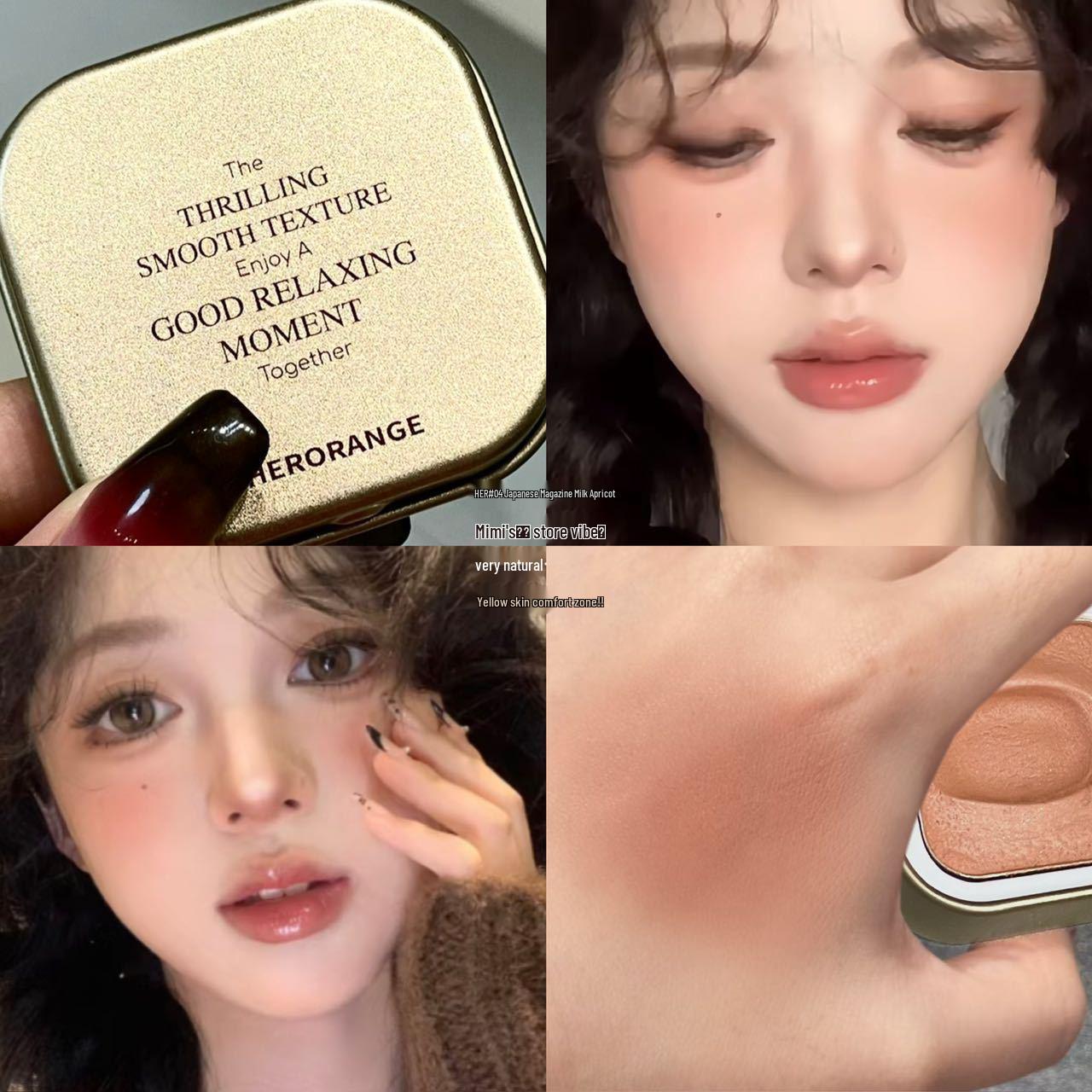 HERORANGE Soft Chewy Korean Blush Cream for Natural Color and Contouring