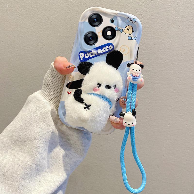 Vivo S18 Pro/Y76s/V25 Cute Plush Cartoon Soft Shell Phone Case - Shockproof & All-Inclusive Design