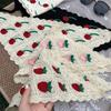 Sweet Cute Strawberry Cherry Handmade Crochet Hollow Triangle Headband Towel Women Spring Summer Travel Photo Hair Scarf