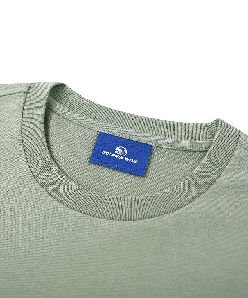 DOLPHIN WAVE APPAREL Dolphin Arch Logo Long Sleeve T-Shirt Light Khaki