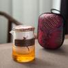 Portable Tea Set Ceramic Quick Tea Cup One Pot Three Cups Glass Teapot