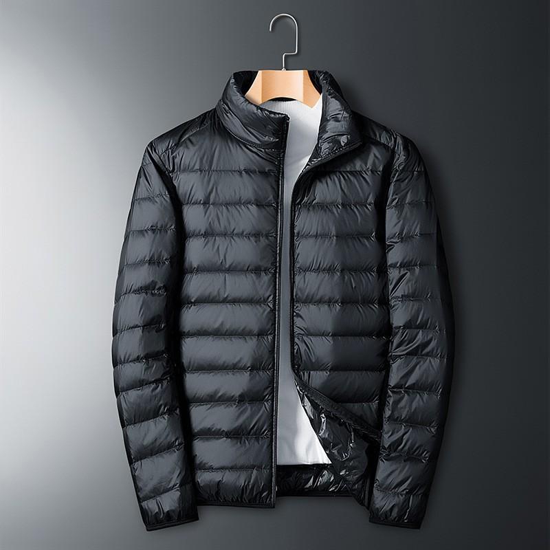 Stand-up Collar Light Feather Cotton Clothes Warm Cotton Clothes Stylish Everyday Jacket Jacket L чёрный