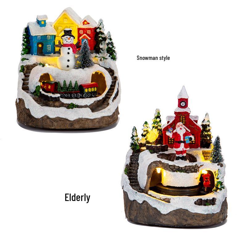 Luminous Musical Christmas Snow House Ornaments - Creative Resin Crafts & Gifts
