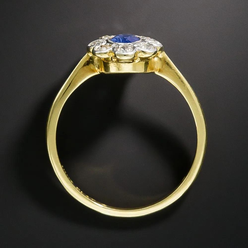 Petite Gemstone Promise Ring, 4x6mm Sapphire In Overgild for Women, Gift for Engagement Anniversary Birthday