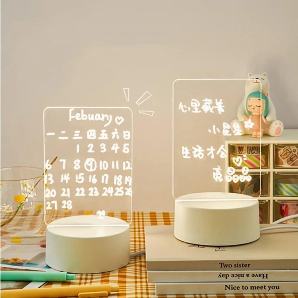 3D Glow Effect Message Board Night Light USB Powered Acrylic Writing Board Bedroom Decor
